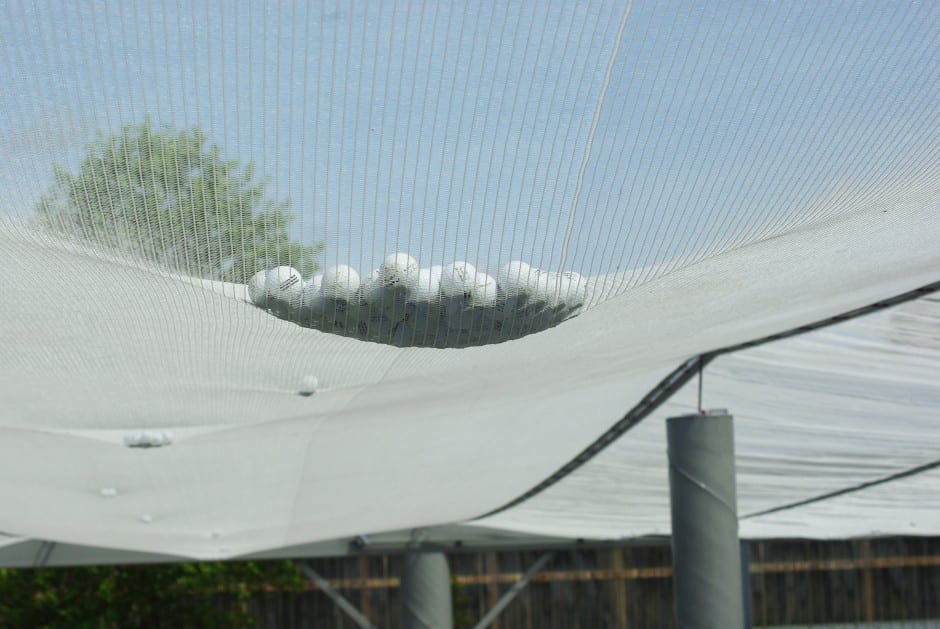 golf balls hail netting