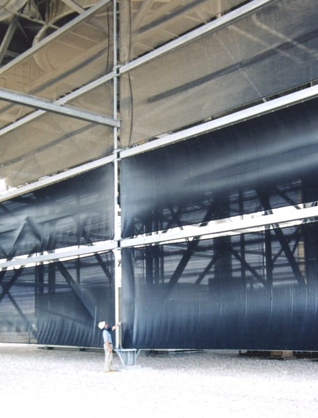 Cladding style dust control for cooling tower - 13m (40ft) x 110m (360ft) Cladding style dust solution