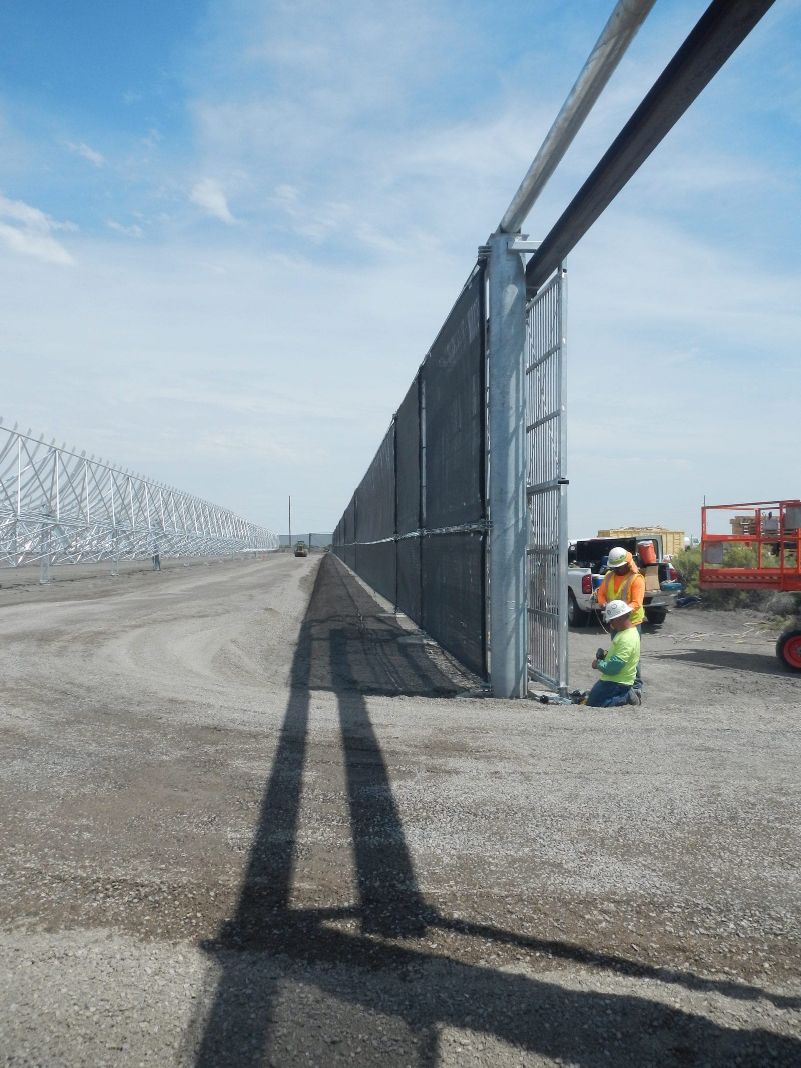 solar field dust fencing